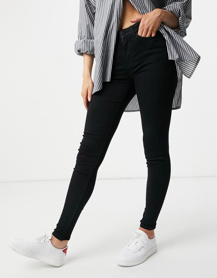 Vila Skinny Jeans In Black