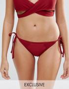 South Beach Mix And Match Red Tie Side Pant - Red