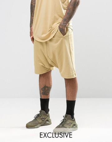 Other Uk Drop Crotch Jersey Shorts - Stone