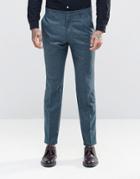 Asos Slim Suit Pants In Silk Blend - Blue
