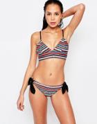Vero Moda Stripe Print Bikini Top - Multi