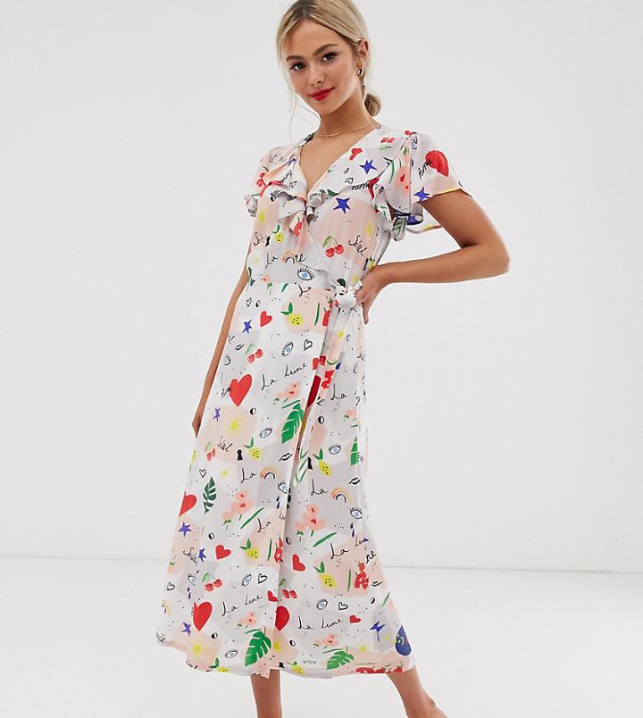 Lily & Lionel Exclusive Maxi Wrap Dress In Daydream-multi