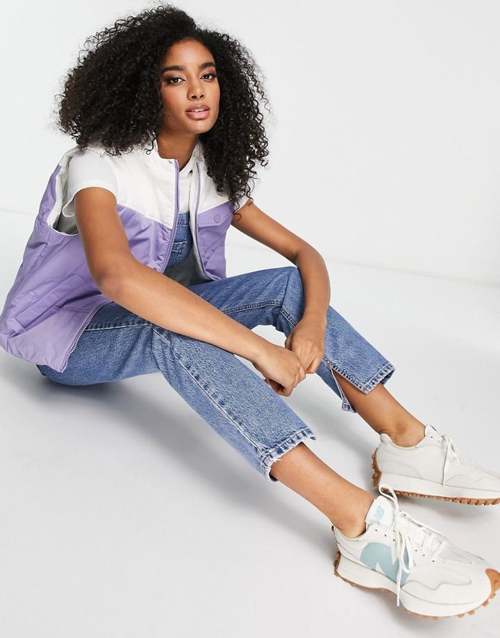 Annorlunda Contrast Hooded Puffer Vest-multi