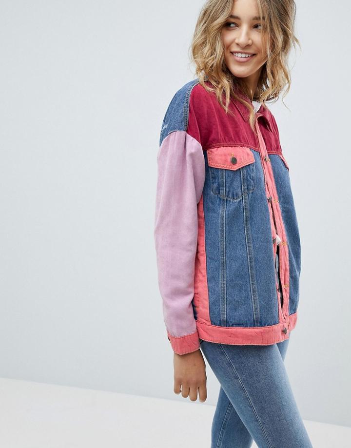 Prettylittlething Patchwork Denim Jacket - Multi
