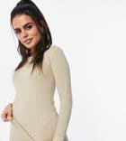 Asos 4505 Petite Cable Knit Base Layer Long Sleeve Top-white