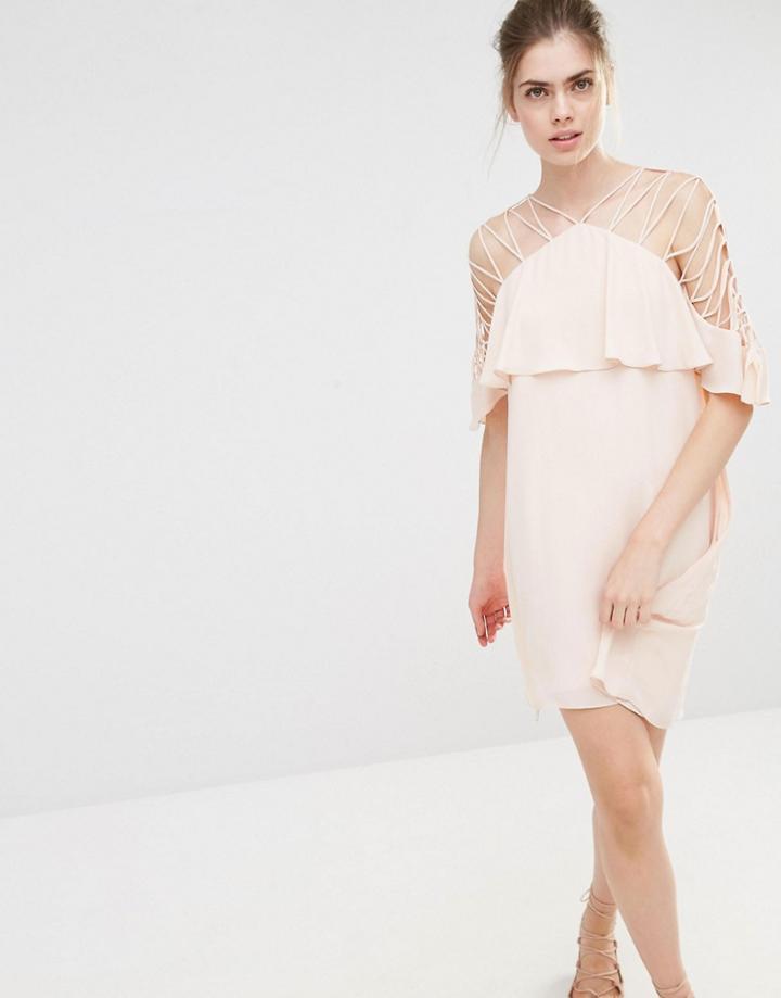 Endless Rose Ruffle Multi Strap Mini Dress - Blush