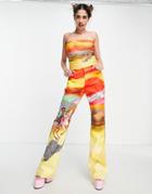 Elsie & Fred High Rise Pants In Western Print - Part Of A Set-multi