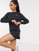 Nike Running Pacer Long Sleeve Top In Black