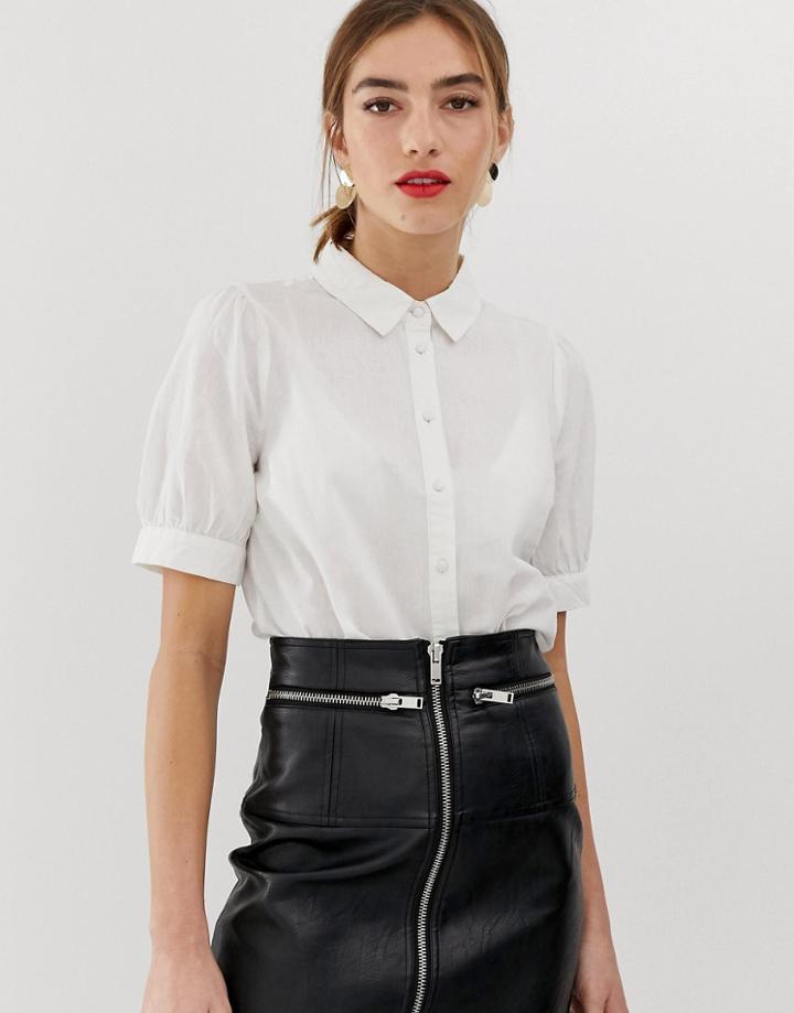 Y.a.s Linen Shirt With Volume Sleeve - Purple