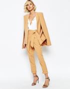Lavish Alice Sash Tie Belt Crossover Pants - Camel