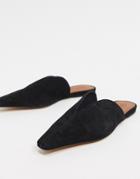 Asos Design Landing Suede Mules In Black