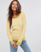Shae Stripe Crew Neck Sweater - Yellow