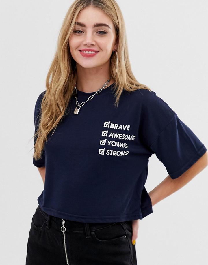 Noisy May Slogan T-shirt - Navy