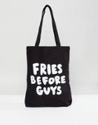 Ban. Do Fries Before Guys Canvas Tote Bag - Black