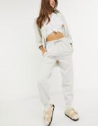 The Couture Club Oversized Logo High Waisted Sweatpants-grey