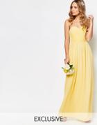 Tfnc Wedding Bandeau Chiffon Maxi Dress - Pastel Lemon