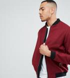 D Struct Tall Wool Bomber Jacket - Red