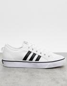 Adidas Originals Nizza Trainers In White And Black