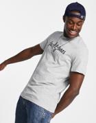 Jack & Jones Originals T-shirt With Large Chest Logo In Gray-grey