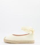 Glamorous Wide Fit Ankle Tie Espadrilles In Natural-neutral