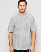 Adpt Short Sleeve Stripe Seersucker Shirt Co-ord - Off White