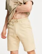 New Look Coordinating Jersey Shorts In Stone-neutral