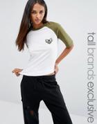One Day Tall Contrast Raglan Tee - Green
