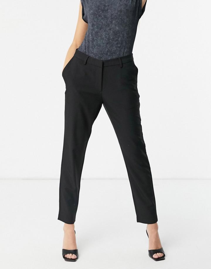 Pieces Tailored Cigarette Pants In Black