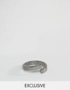 Icon Brand Wrap Ring In Gunmetal - Silver