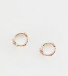 Astrid & Miyu 18k Rose Gold Plated Cross Huggie Hoop Earrings - Gold