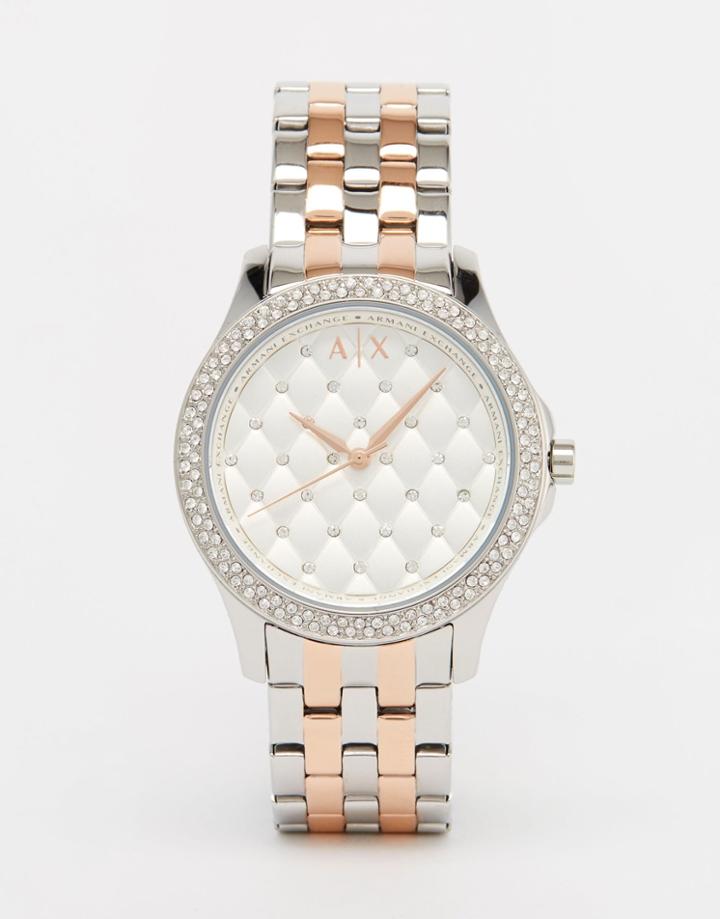 Armani Exchange Two Tone Lady Hampton Watch Ax5249 - Multi