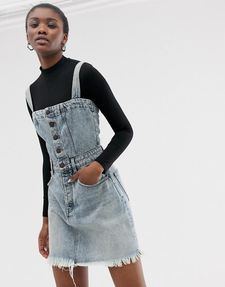 Cheap Monday Organic Cotton Mini Overall Dress-blue