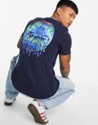Friend Or Faux 'extinction' Print T-shirt In Navy-white