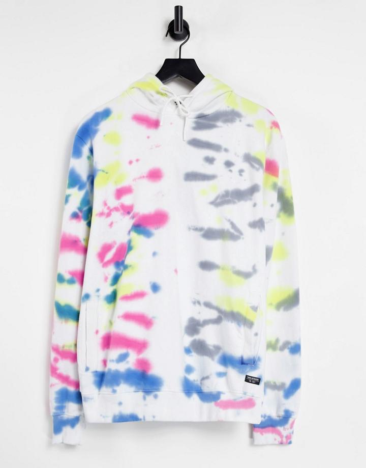 Threadbare Mix And Match Tie Dye Hoodie In Rainbow-multi