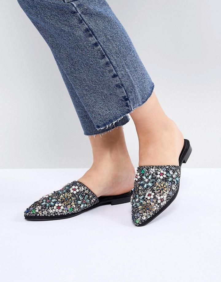 Asos Design Madagascar Embellished Mules - Multi