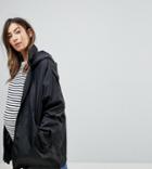 Asos Maternity Rainwear Jacket With Fanny Pack - Black