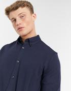 Selected Homme Jersey Shirt In Navy-neutral