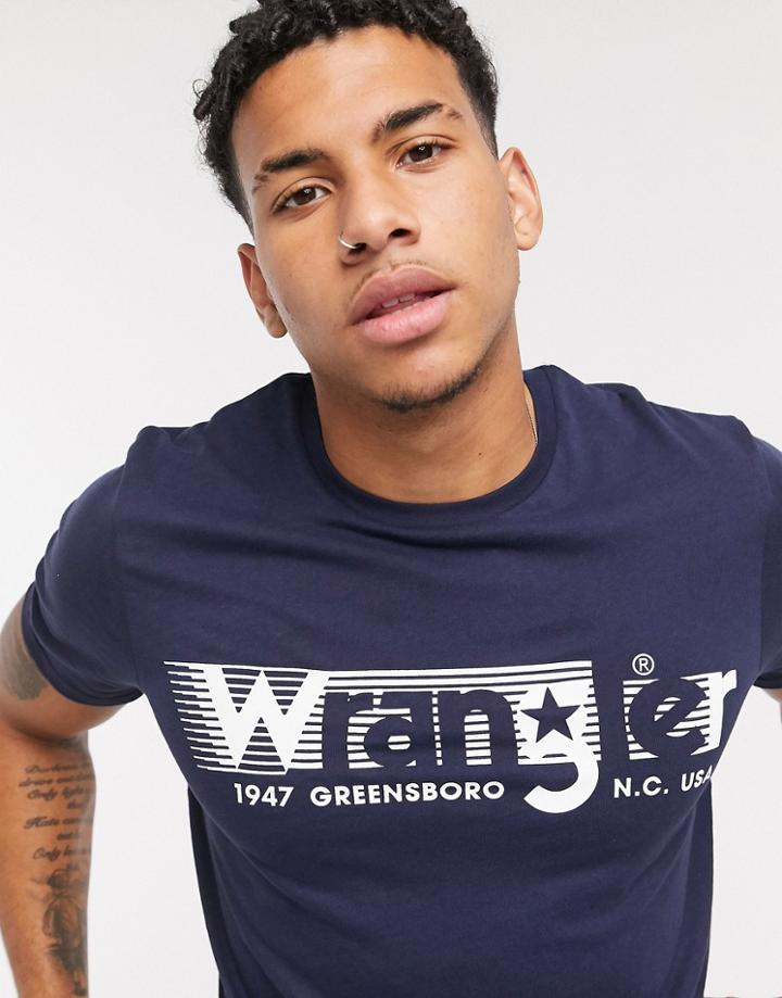 Wrangler Logo T-shirt In Navy
