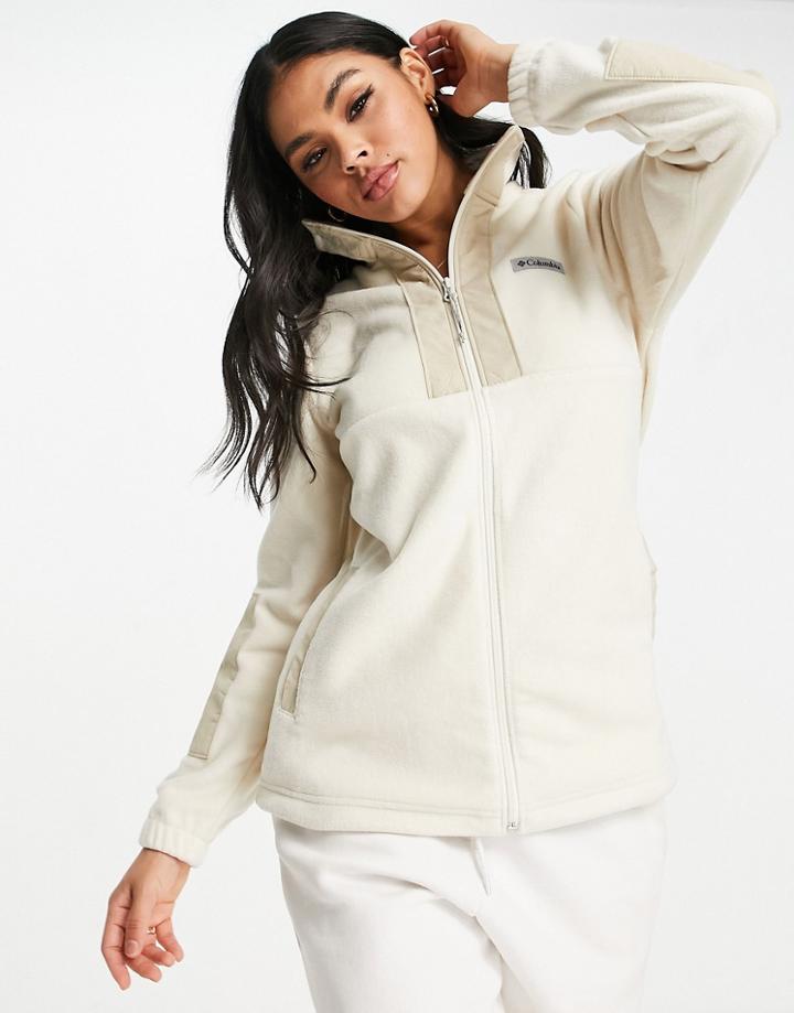 Columbia Lodge Full Zip Fleece In Cream-neutral