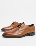 River Island Leather Derby Shoe In Brown