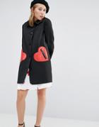 Love Moschino Jacquard Jacket With Heart Pockets - Black