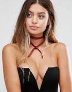 Johnny Loves Rosie Berry Tie Up Choker - Red