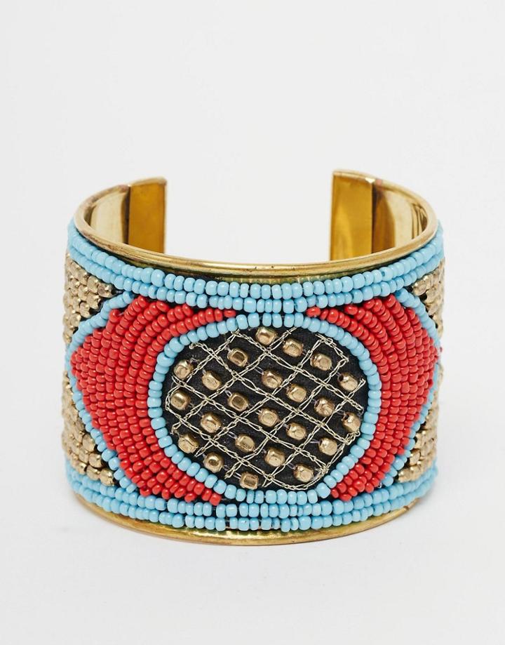 Raga Beaded Cuff - Red