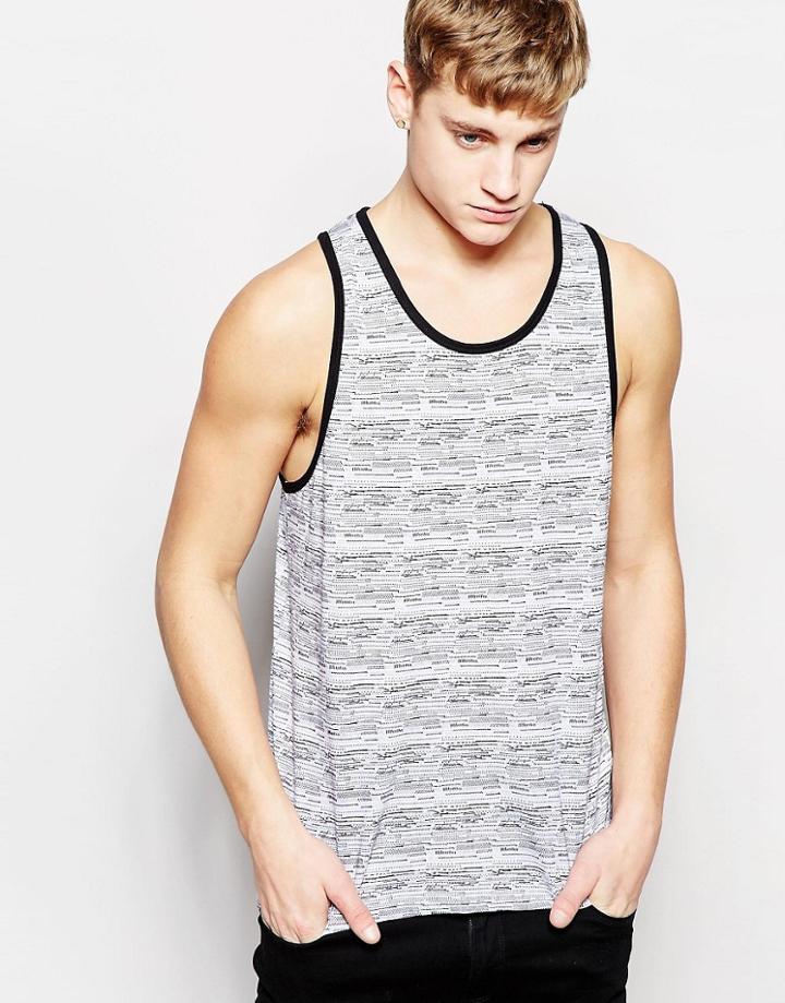 Bellfield Woven Ringer Tank - White
