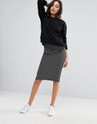 Only Abbie Jersey Stripe Skirt - Black