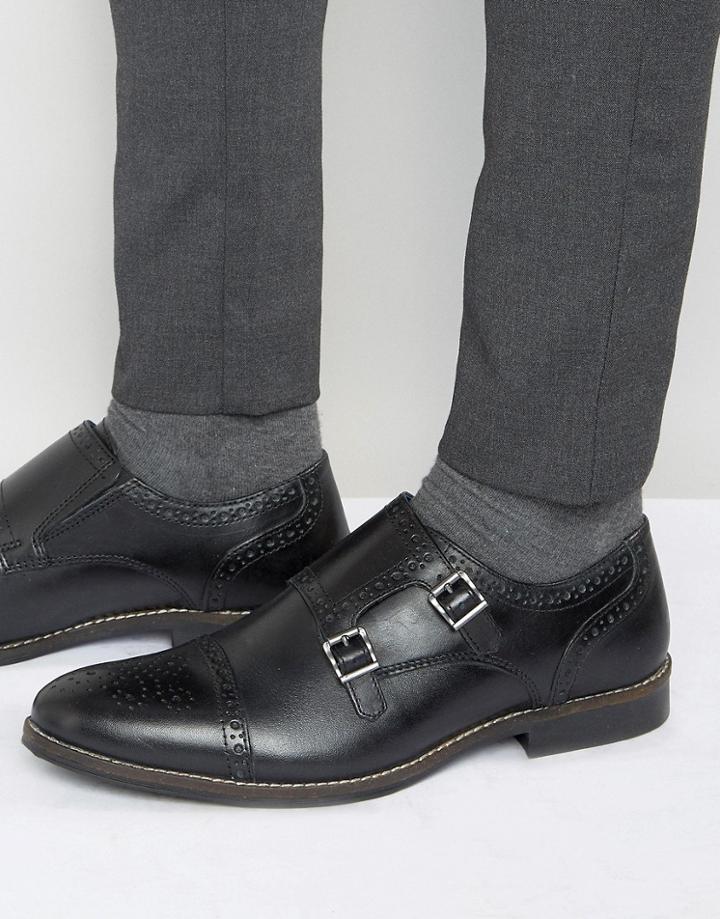 Red Tape Monk Shoes In Black - Black