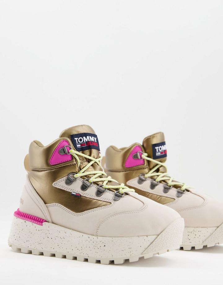 Tommy Jeans Platform High Top Sneakers In Multi