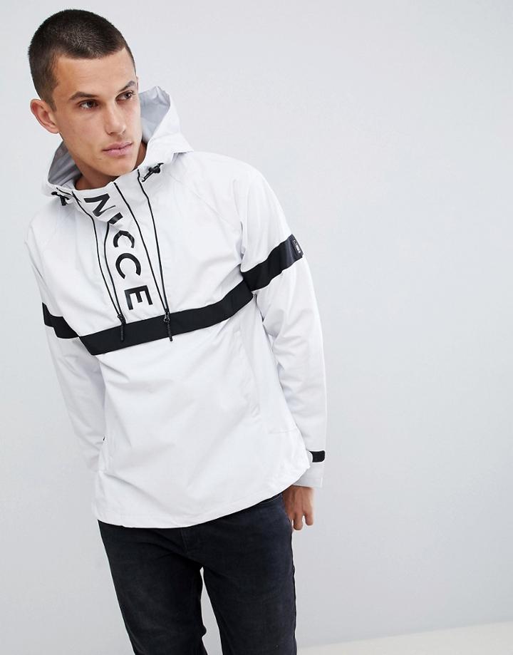 Nicce Logo Overhead Windbreaker Jacket - White
