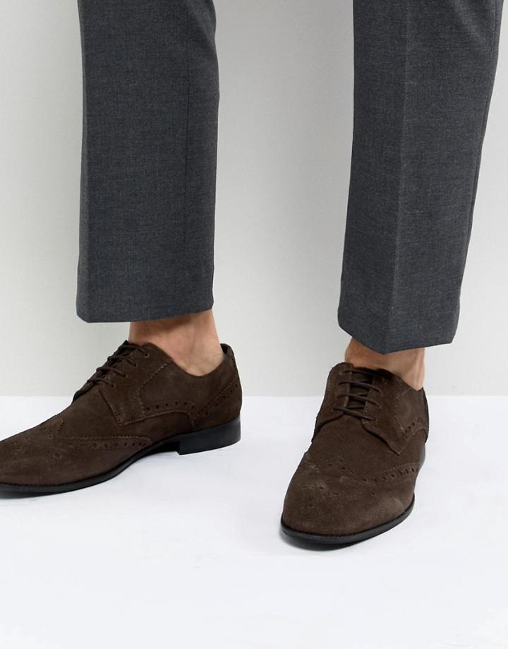Kg By Kurt Geiger Brogues In Brown Suede - Brown