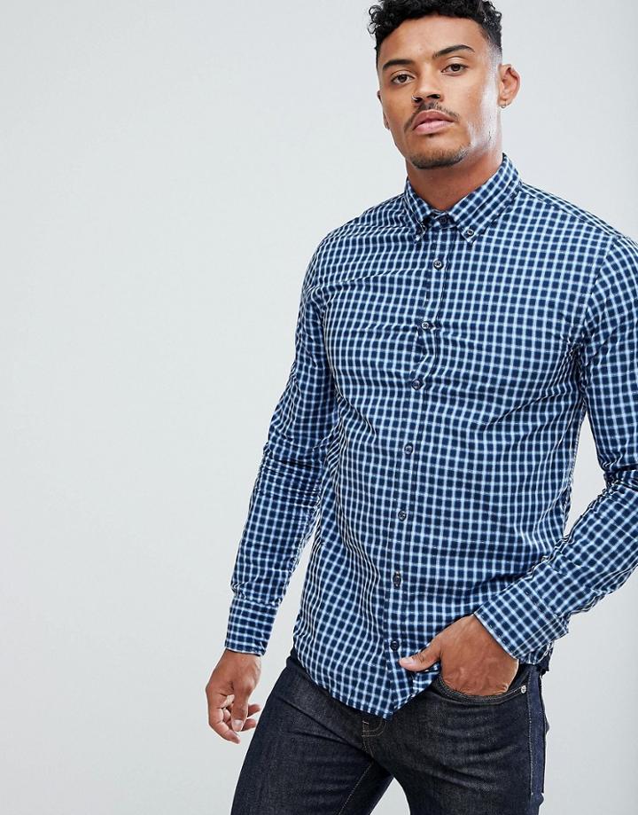 Boss Orange By Hugo Boss Epreppy Slim Fit Gingham Shirt In Blue - Blue